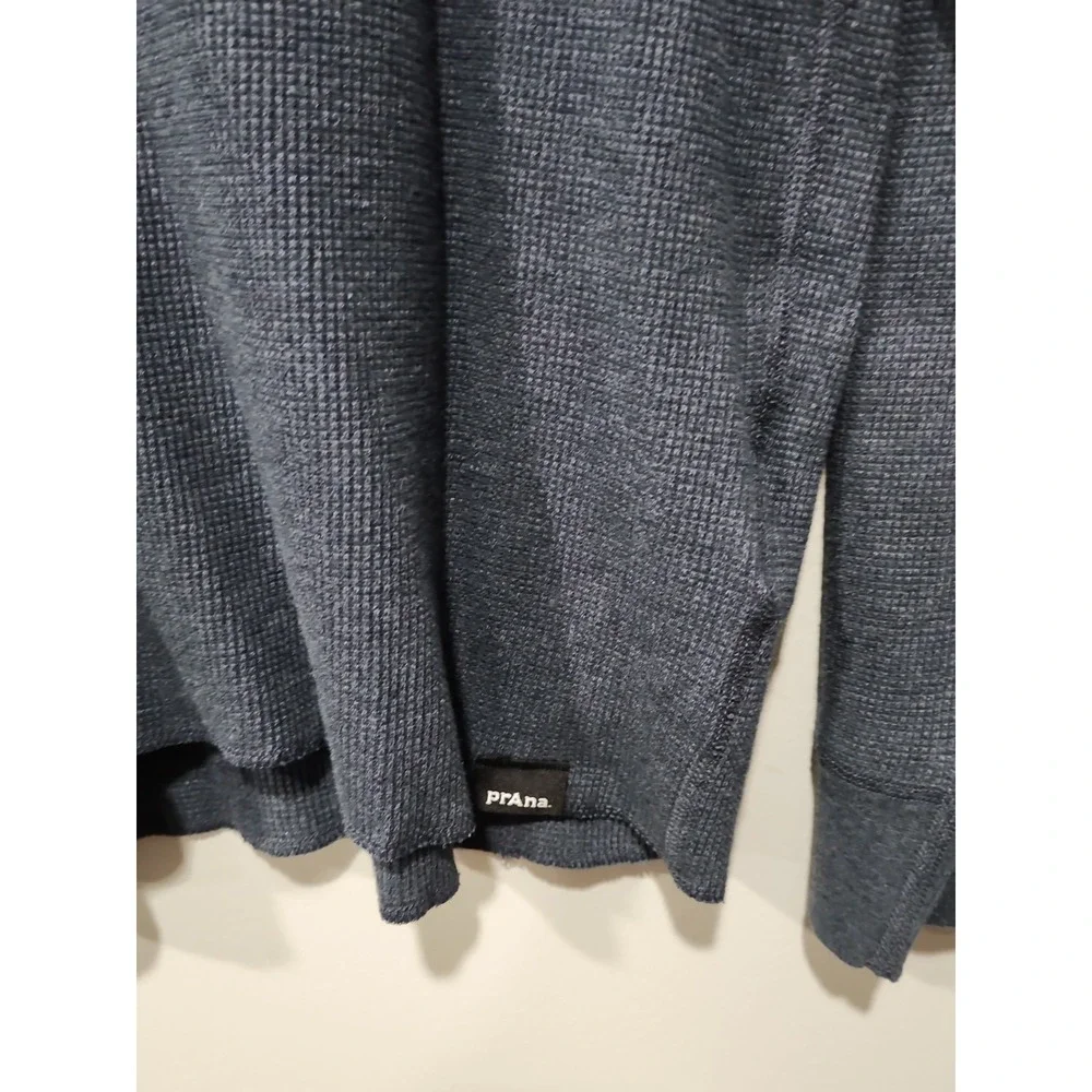 Prana NWT Touchstone Henley Mens‎ XXL Long Sleeve Blue-Gray Cotton Blend Stretch